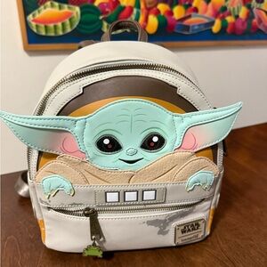 Loungefly Star Wars Grogu Kids Backpack - Cream and Mint